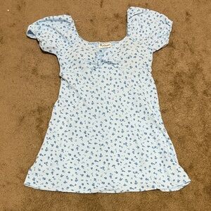 No Boundaries Sky Blue Floral Blouse